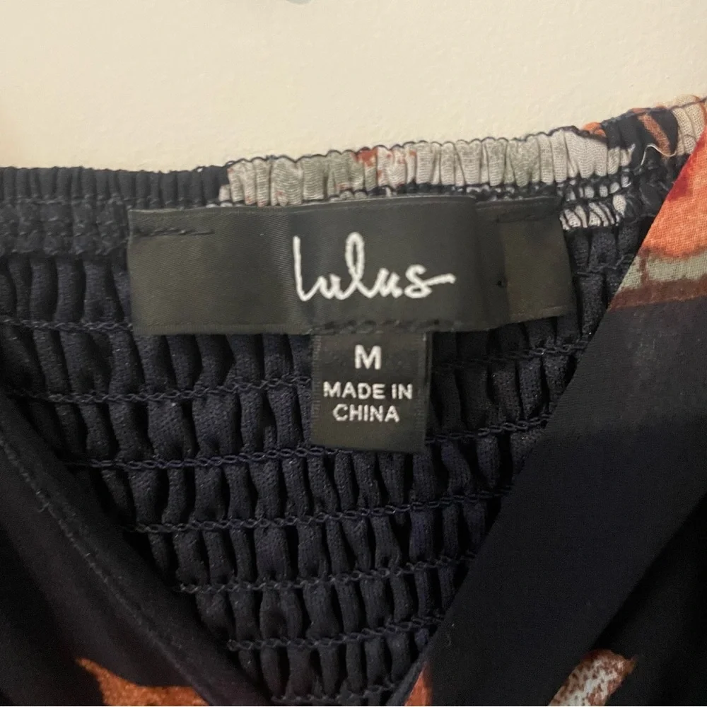 Lulus Dance under the stars in the Midnight Mood Navy Blue Floral Maxi Size M - Picture 10 of 11